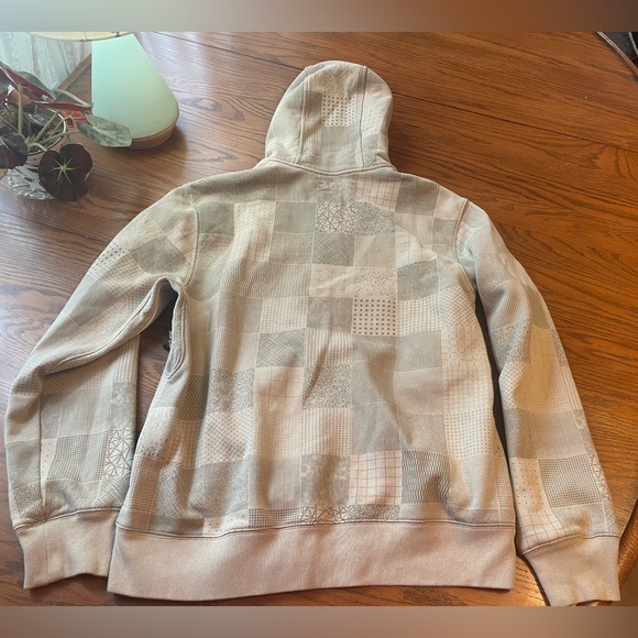 Nike mens M printed tan full zip hooded jacket sweatshirt - Picture 5 of 6